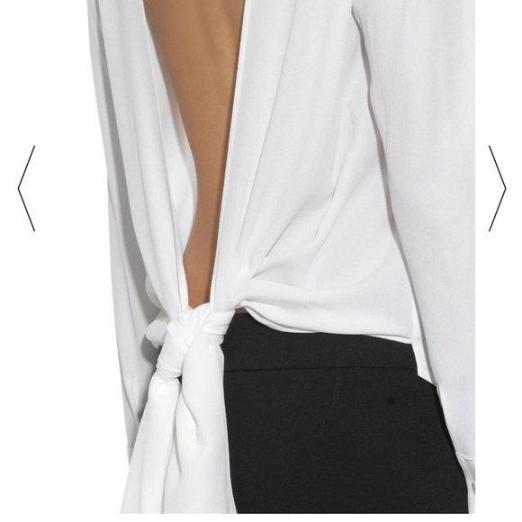 OSMAN Open-Back Crepe Shirt White - Picture 5 of 10